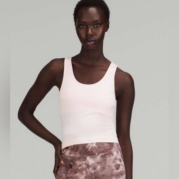 Lululemon Athletica “Ebb to Street” Medium Support Cropped Athletic Tank SIZE 10 - Picture 2 of 8